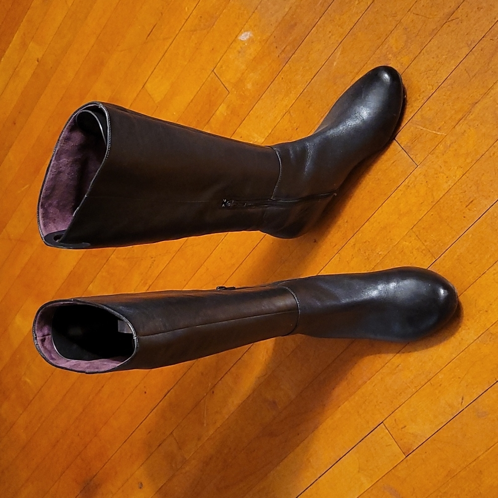 Indigo Thigh-high Calfskin Boots - Size 8M